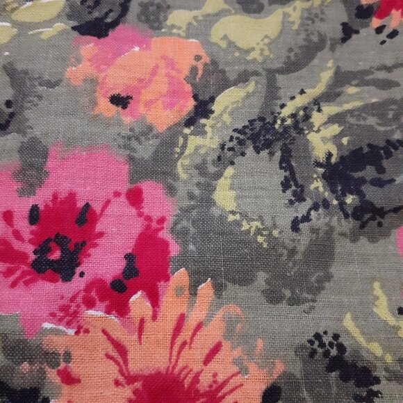 VTG 100% Cotton Napkins Bright Floral  14" Square 4 pc Avocado Green - Picture 2 of 7